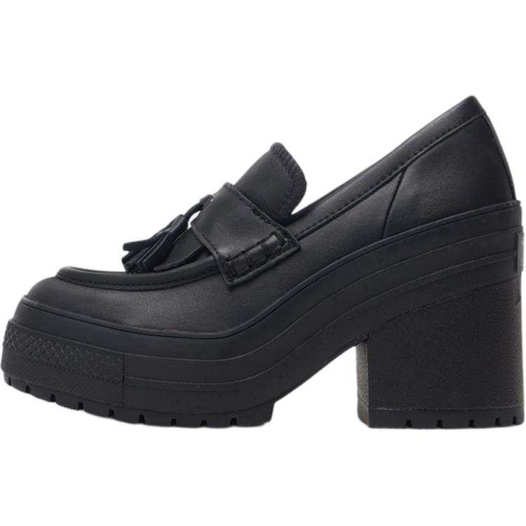 Converse Chuck 70 De Luxe Wmns Converse Heel Loafer Platform Low 'Triple Black' Women's