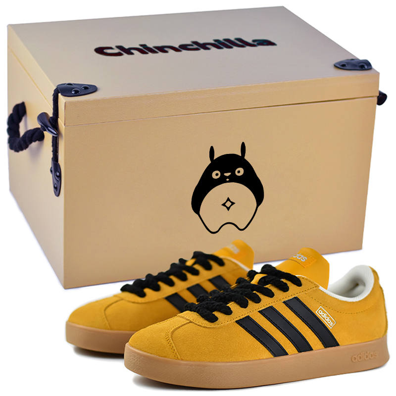 Adidas Adidas VL COURT 2.0 Slip Resistant Abrasion Resistant Low top Skateboard Shoes Unisex Wheat