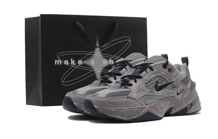 Nike Nike M2K Tekno Mud Pit Slip Resistant Abrasion Resistant Low top Chunky Sneakers Unisex Black Brown