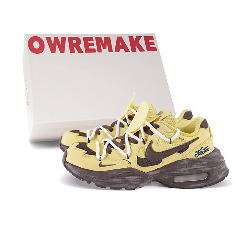 Nike Nike Air Max Fusion Fabric Abrasion Resistant Abrasion Resistant Low top Running Shoes Women's Yellow Brown