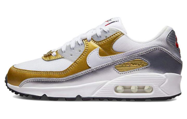 Nike Nike Air Max 90 Se White Metallic Gold Women's