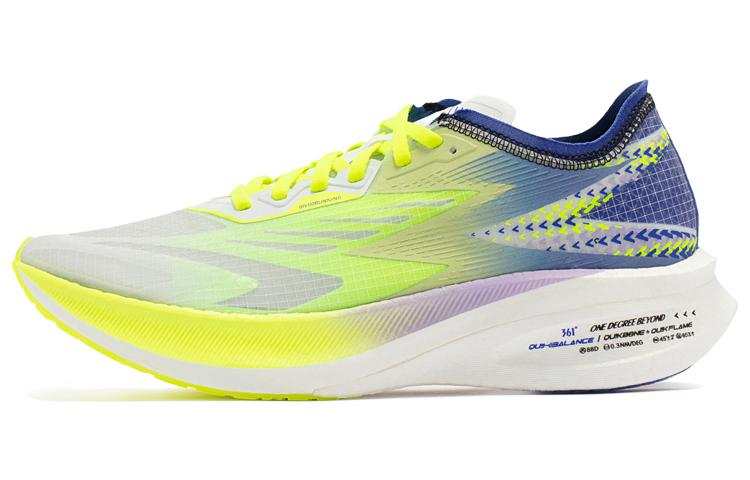 361° Feiran Mesh Cushioning Slip Resistant Abrasion Resistant Low top Running Shoes Men's White Yellow