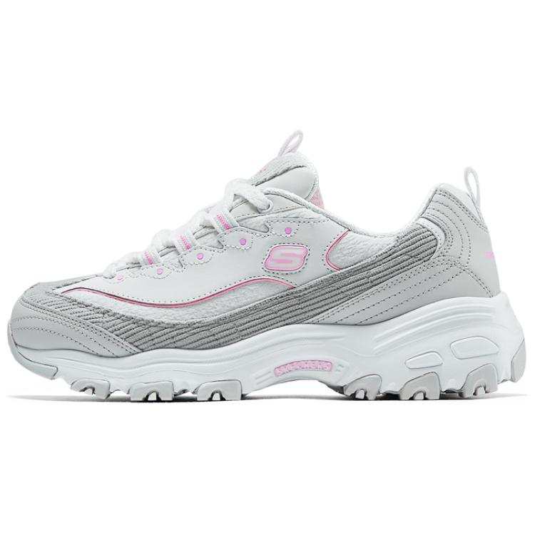 Skechers Textile, Synthetic Leather Lightweight Cushioning Balance Low top Casual Running Shoes Women's Gray Pink