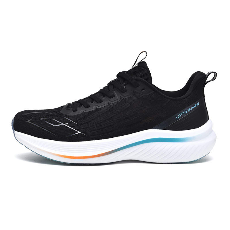 LOTTO Cushioning Slip Resistant Abrasion Resistant Low top Carbon Plate Running Shoes Men's Black