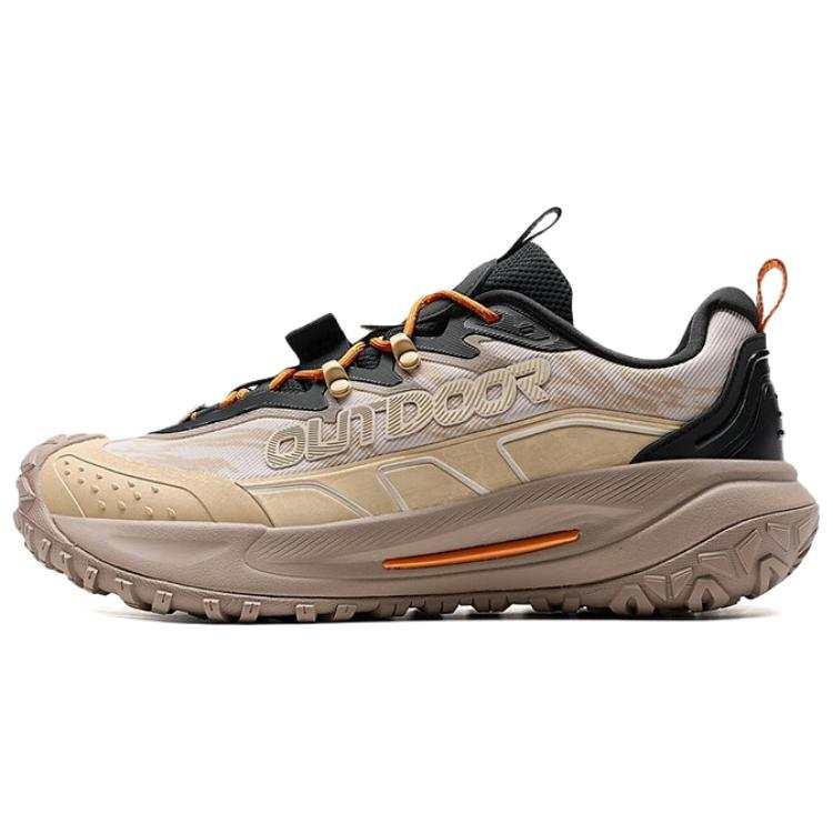 XTEP Slip Resistant And Abrasion Resistant Coverage Low top Outdoor Shoes Men's Brown Gray