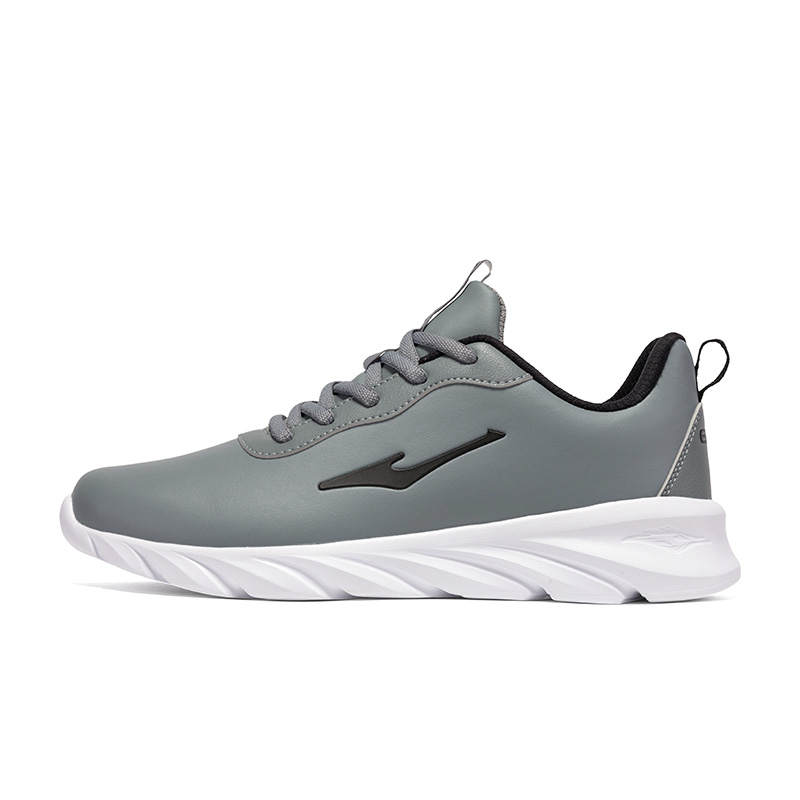 Erke Slip Resistant Abrasion Resistant Low top Running Shoes Men's Gray Black