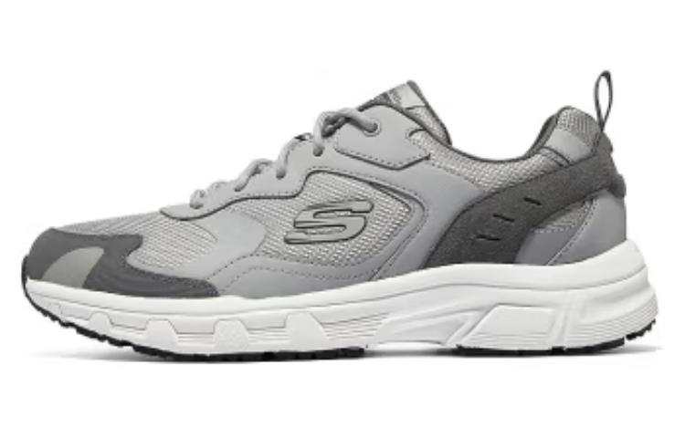 Skechers Textile, Synthetic Leather Cushioning Breathable Low top Casual Running Shoes Men's Gray