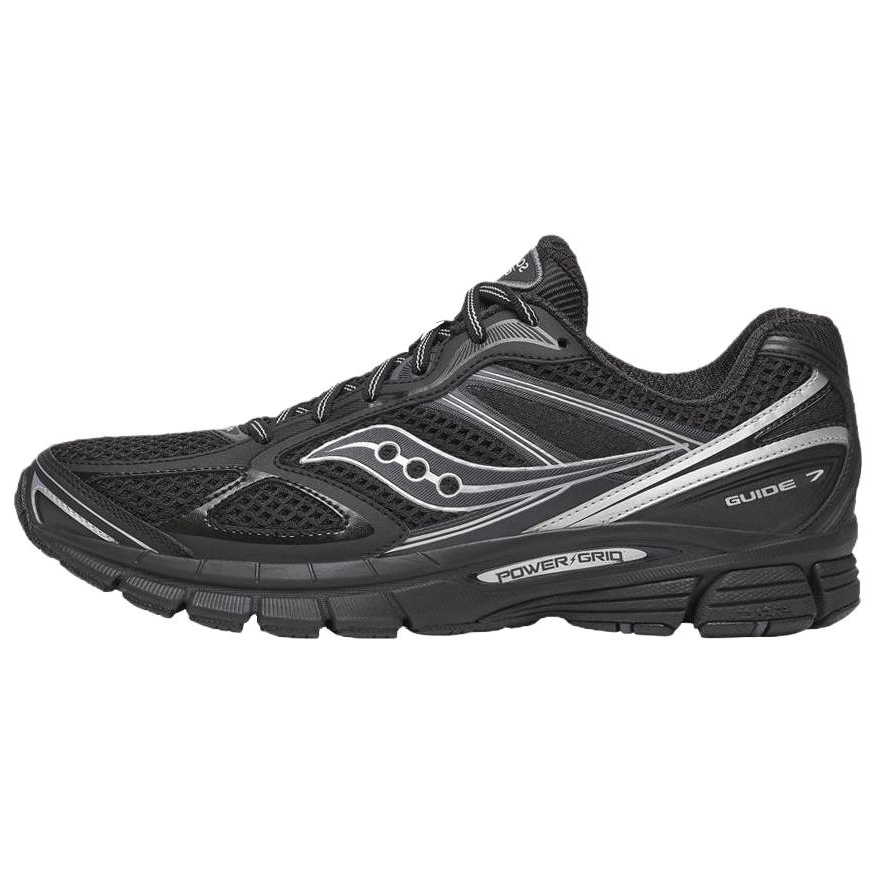 Saucony ProGrid Guide 7 Slip Resistant Abrasion Resistant Low top Running Shoes Men's Black