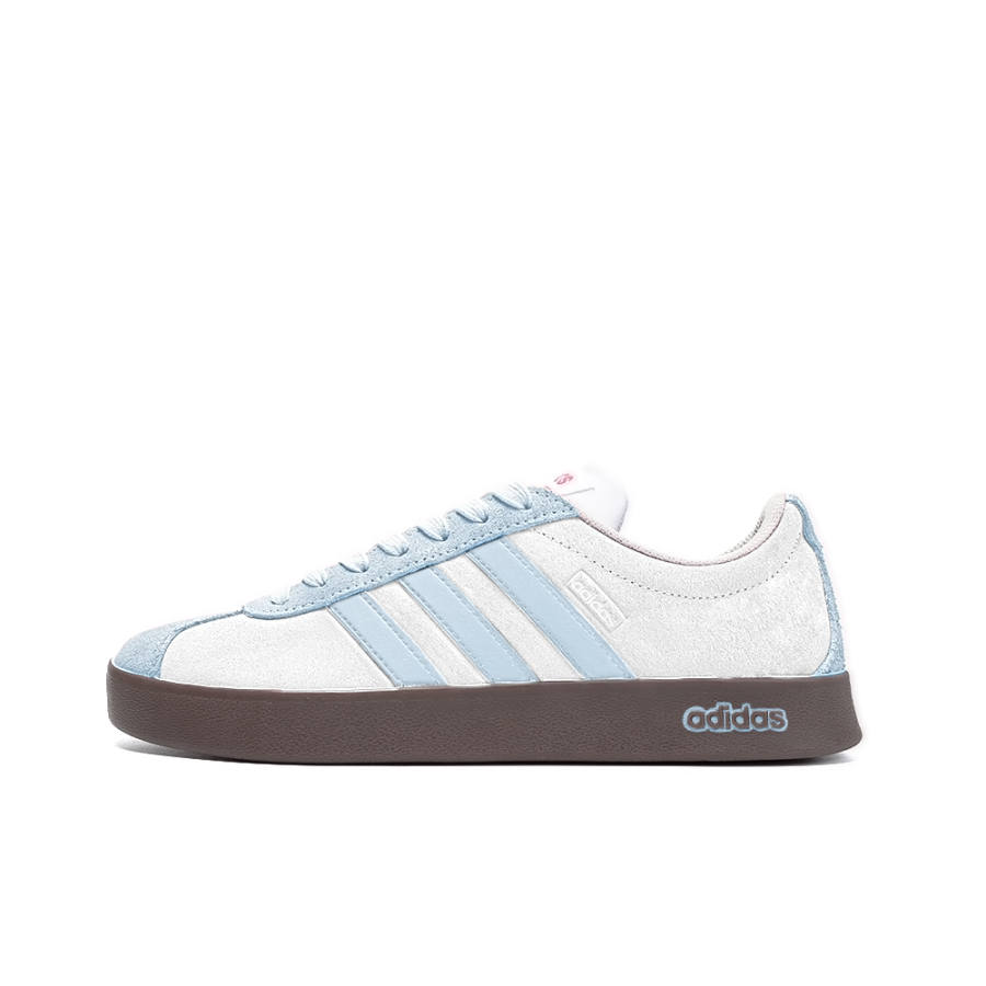 Adidas Neo Vl Court Clear Moonlight, Amber Leather Waterproof Low top Skateboard Shoes Unisex Yellow