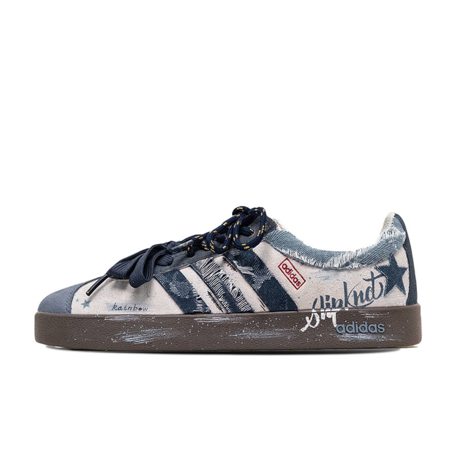 Adidas Adidas VL COURT 2.0 ADCDAVINCI, Star Tide Cushioning Low top Skateboard Shoes Unisex Blue Gray