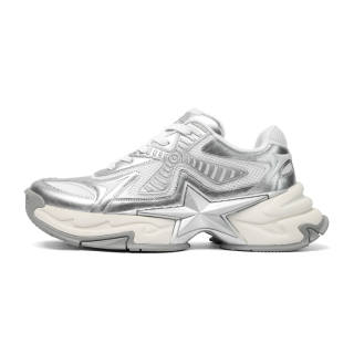 PENTAGONAL HEART Coverage Height Increasing Coverage Height Increasing Low top Chunky Sneakers Unisex Silver