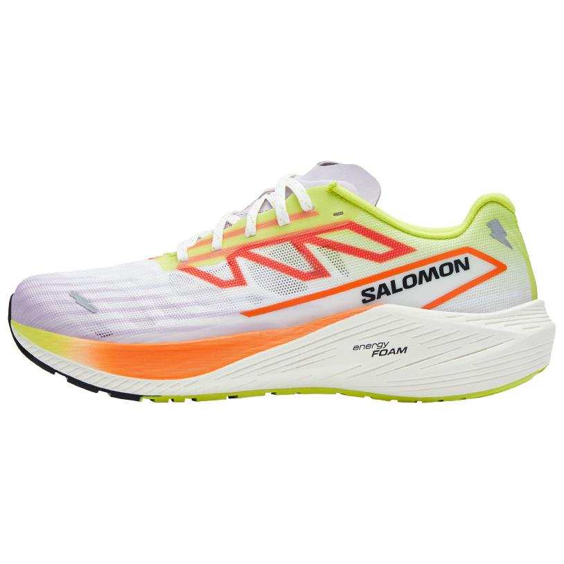 SALOMON Mesh Cushioning Breathable Low top Casual Running Shoes Women's White Yellow Green