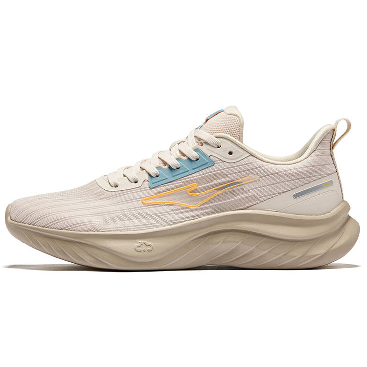 Erke Cushioning Rebound Lightweight Breathable Low top Running Shoes Men's Eggnog Gray Nordic Blue