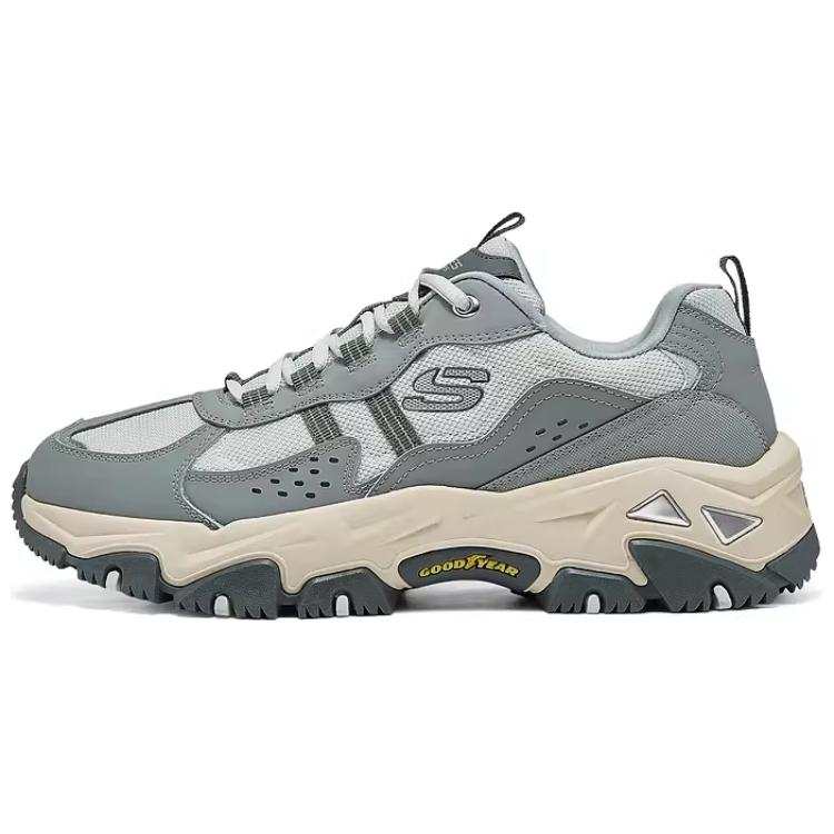 Skechers Abrasion Resistant Breathable Height Increasing Low top Hiking Shoes Men's Light Gray