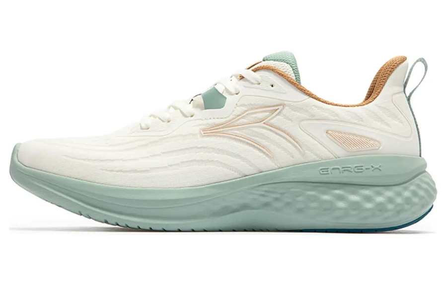 361° E Resilient TR Cushioning Abrasion Resistant Cushioning, Wear Resistant Low top Running Shoes Men's White Green