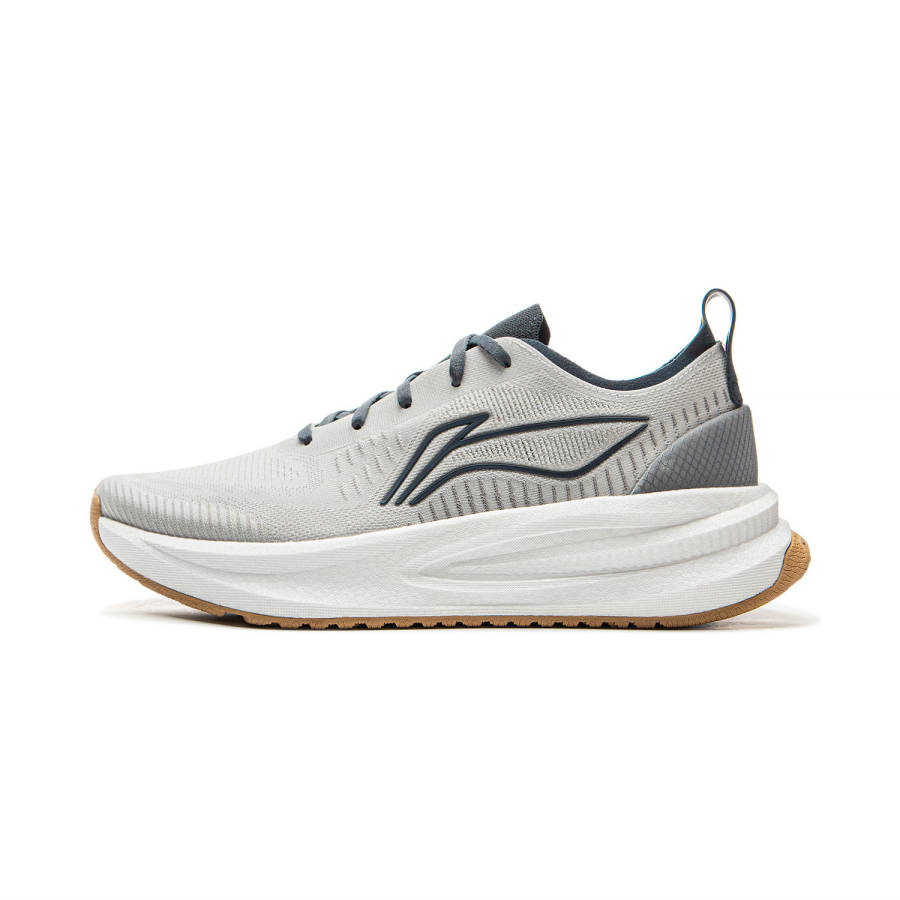 Li-Ning Li Ning Leisurely Cushioning Slip Resistant Abrasion Resistant Breathable Low top Casual Running Shoes Men's Calm Gray