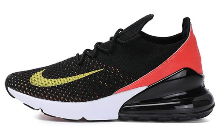 Nike Nike Air Max 270 Flyknit Black Bright Crimson Yellow Strike Women's