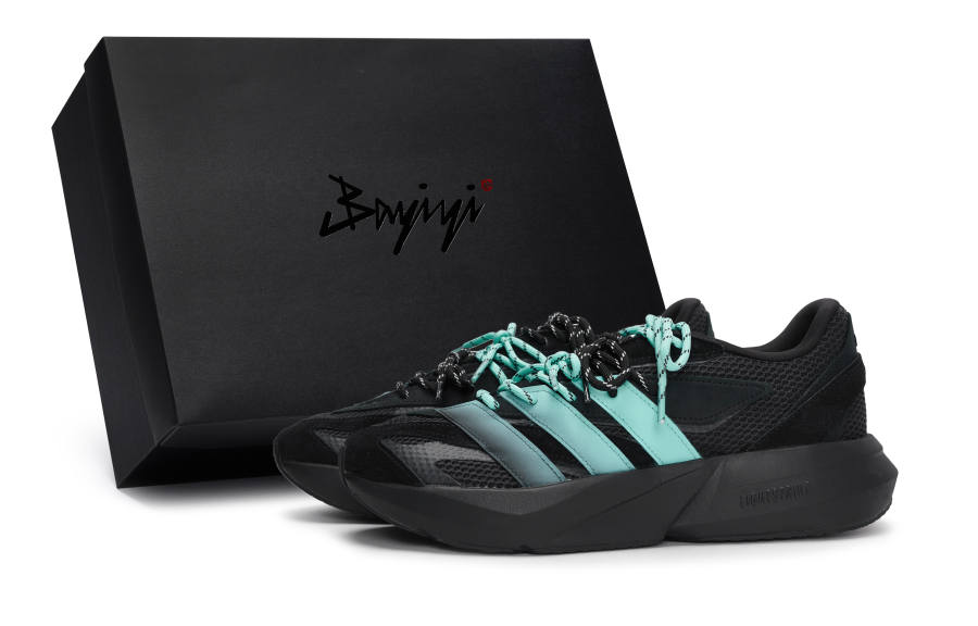 Adidas Adidas LIGHTBLAZE Slip Resistant Abrasion Resistant Low top Running Shoes Men's Black Green