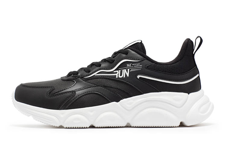 361° Slip Resistant Abrasion Resistant Low top Running Shoes Men's Obsidian Black/Feather White