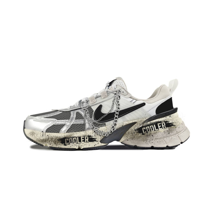 Nike Nike V2K Run Abrasion Resistant Low top Running Shoes Women's White Gray