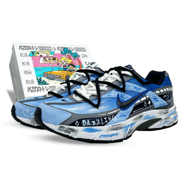 Nike Nike Initiator Abrasion Resistant Low top Running Shoes Men's Blue Black