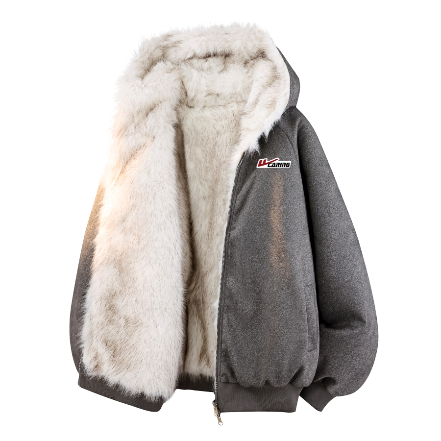 WARRIOR WARRIOR Puffer Jackets Unisex Hooded Fleece Lined Reversible