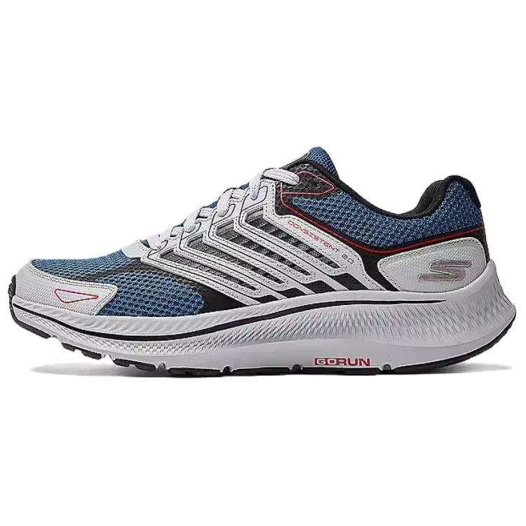 Skechers Go Run Consistent 2.0 Cushioning Breathable Rebound Low top Running Shoes Men's Gray Blue