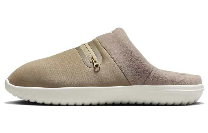 Nike Nike Burrow Comfortable Fleece Lined Thermal Rubber Sole Slide Slippers Men's Beige