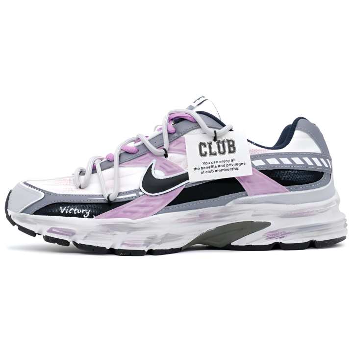 Nike Nike Initiator Cow Split Leather Abrasion Resistant Support Low top Casual Running Shoes Men's White Purple