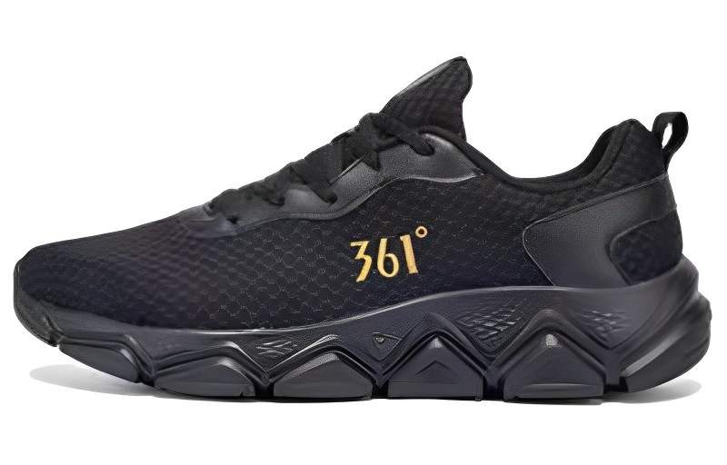 361° Comfortable Slip Resistant Lightweight Non slip Lightweight Low top Running Shoes Men's Black