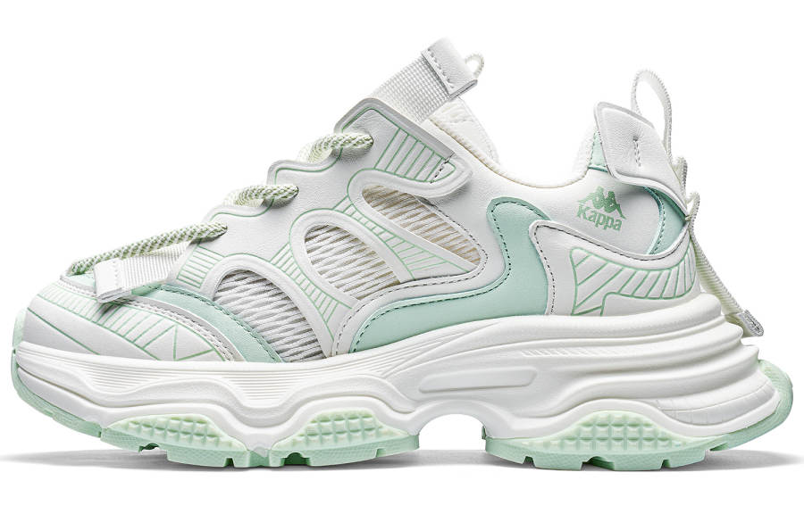 Kappa Abrasion Resistant Slip Resistant Low top Chunky Sneakers Women's Winter White Teal