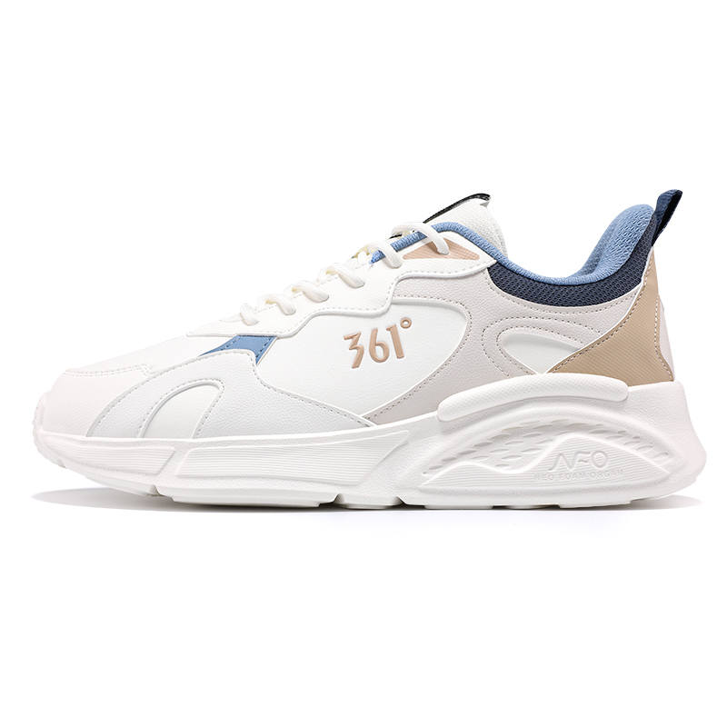 361° Slip Resistant Abrasion Resistant Low top Running Shoes Men's White Brown Blue