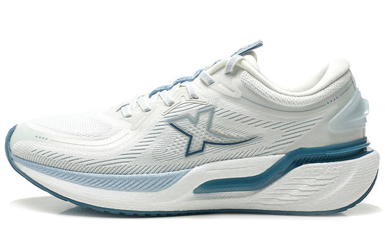 XTEP Cushioning Abrasion Resistant Breathable Running Shoes Men's Sail White/Dusty Blue