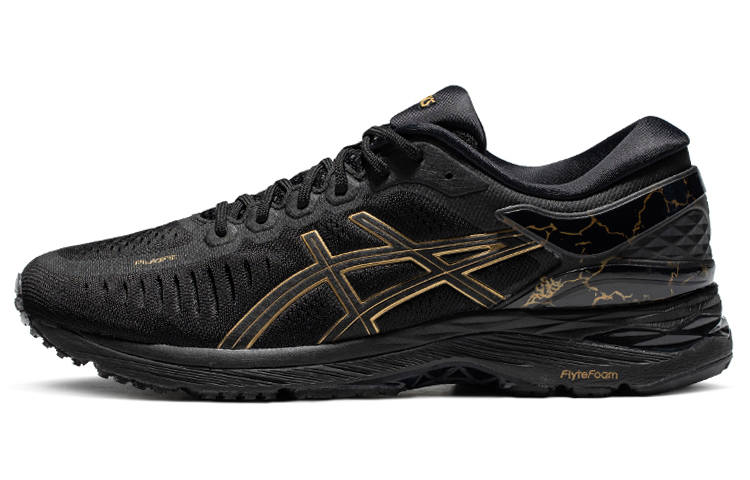 ASICS Metarun Textile, Synthetic Leather Low top Long Distance Running Racing Running Shoes Men's Black Gold