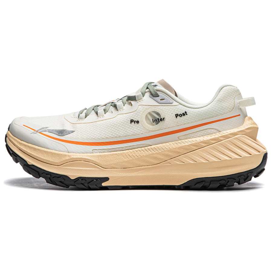 Li-Ning Li Ning x Soulland Dilu Fabric Cushioning Slip Resistant Abrasion Resistant Rebound Low top Running Shoes Men's Ecru