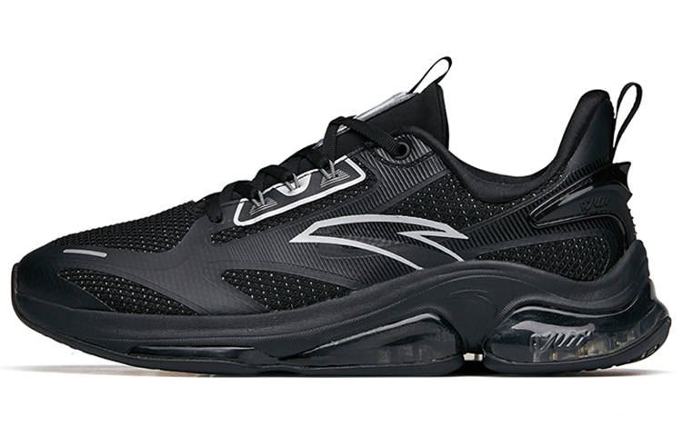 Anta Cushioning Slip Resistant Abrasion Resistant Rebound Breathable Low top Running Shoes Men's Black