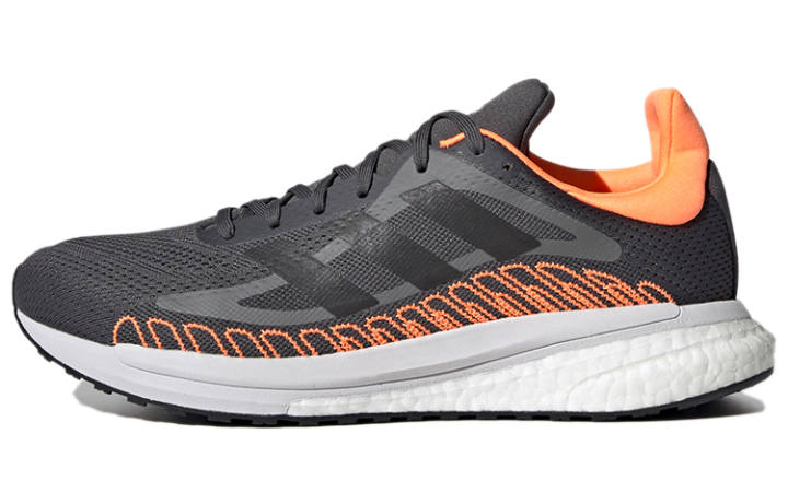 Adidas Adidas Solar Glide Fabric Breathable Low top Casual Running Shoes Men's Gray Orange