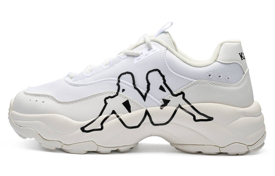 Kappa Slip Resistant Abrasion Resistant Low top Chunky Sneakers Unisex Classic White/Black