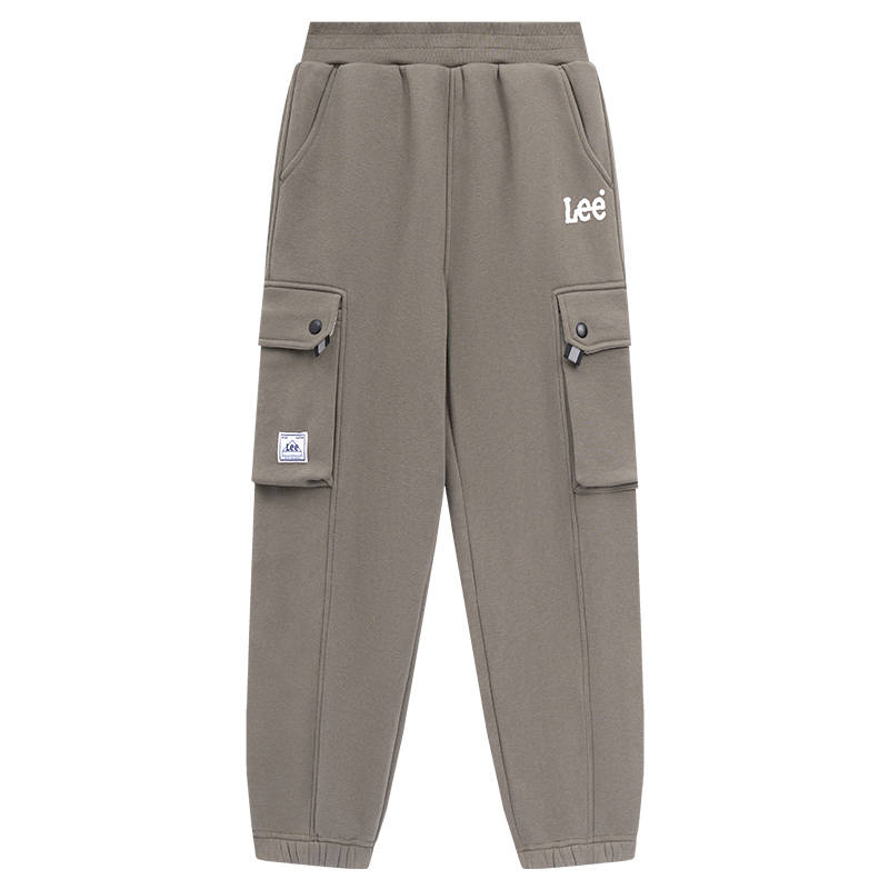 LEE KIDS Thickened And Fleece Lined Casual Pants With Thermal Elastic Cuff And Windproof Design Cargo Pants Teenagers