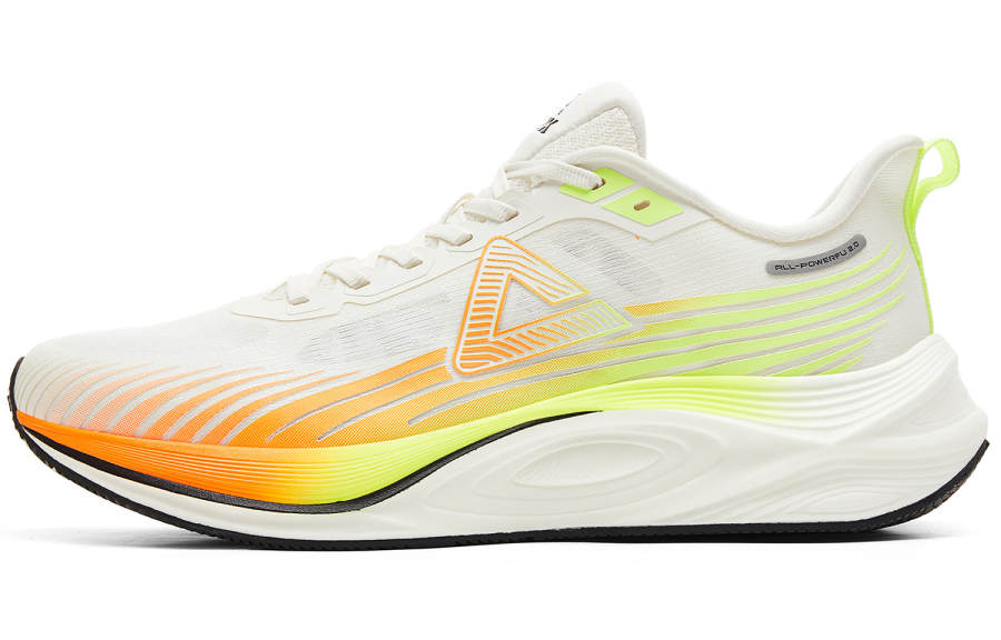 PEAK Cushioning Slip Resistant Abrasion Resistant Lightweight Low top Sprint Running Shoes Men's Ivory Orange