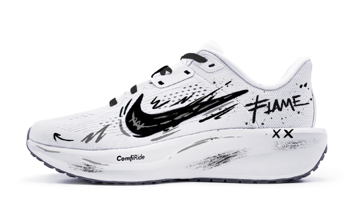 Nike Nike Quest 6 Mesh Cushioning Breathable Low top Running Shoes Unisex Black White