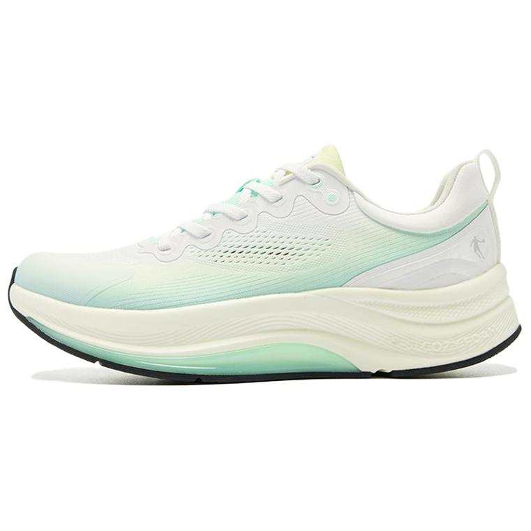 QIAODAN Cushioning Slip Resistant Rebound Low top Casual Running Shoes Men's White Green