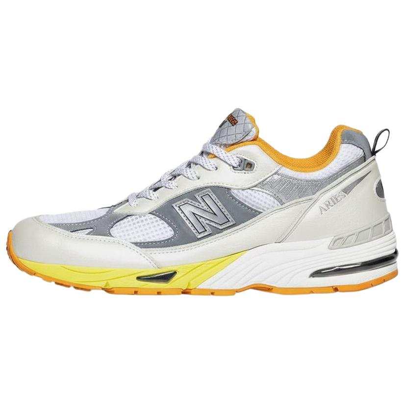 New Balance Aries x New Balance NB 991 Running Shoes Men's White Rice Gray