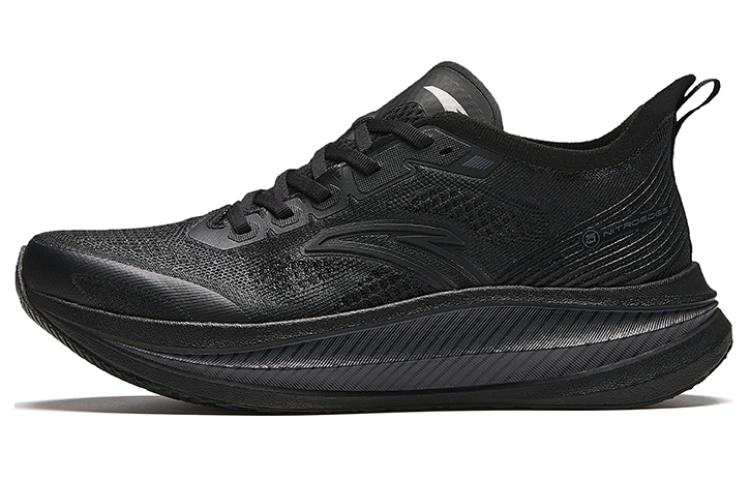 Anta Fabric Low top Full Length Carbon Plate Marathon Running Shoes Men's Black