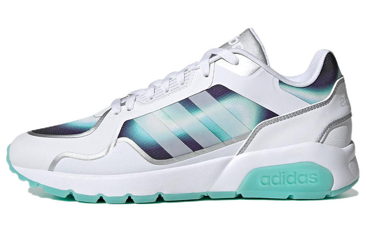 Adidas Neo Run9tis Comfortable Leather Slip Resistant Abrasion Resistant Low top Casual Running Shoes Unisex White Blue
