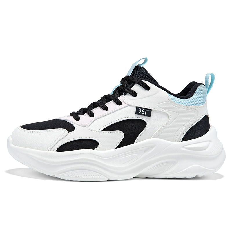 361° Leather Upper Waterproof Thermal Fleece Lined Mid top Chunky Sneakers Women's Feather White Obsidian Black