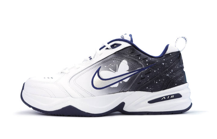 Nike Nike Air Monarch 4 White Navy PU Leather Low top Chunky Sneakers Unisex White