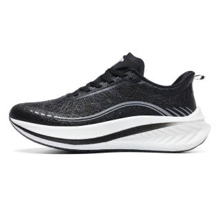 TREEPERI Low top Carbon Plate Casual Marathon Training Sprint Running Shoes Unisex Cosmic Black