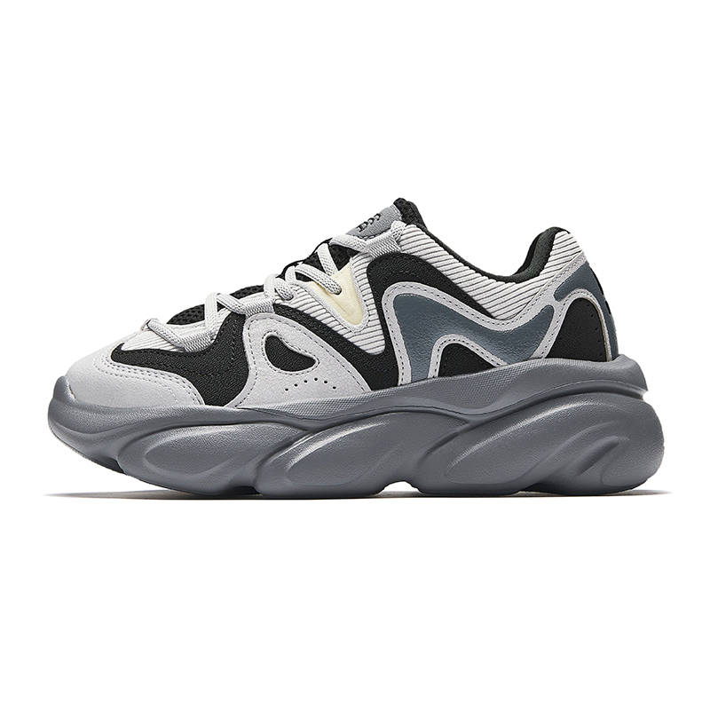 ANTA SUPERSTORE CHAOJIANTA Abrasion Resistant Abrasion Resistant Low top Chunky Sneakers Women's Gray Black Yellow