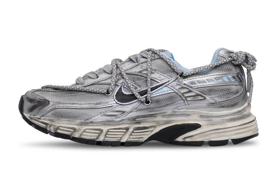 Nike Nike Initiator Mesh Cushioning Slip Resistant Breathable Low top Casual Running Shoes Women's Silver White